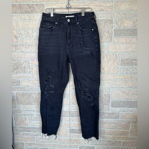 pacsun black mom jeans distressed size 26